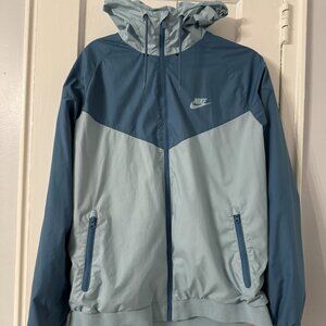 Nike Sportswear Windrunner ‎Grey/Blue AR2191-041 Men's Hooded Windbreaker Sz XL